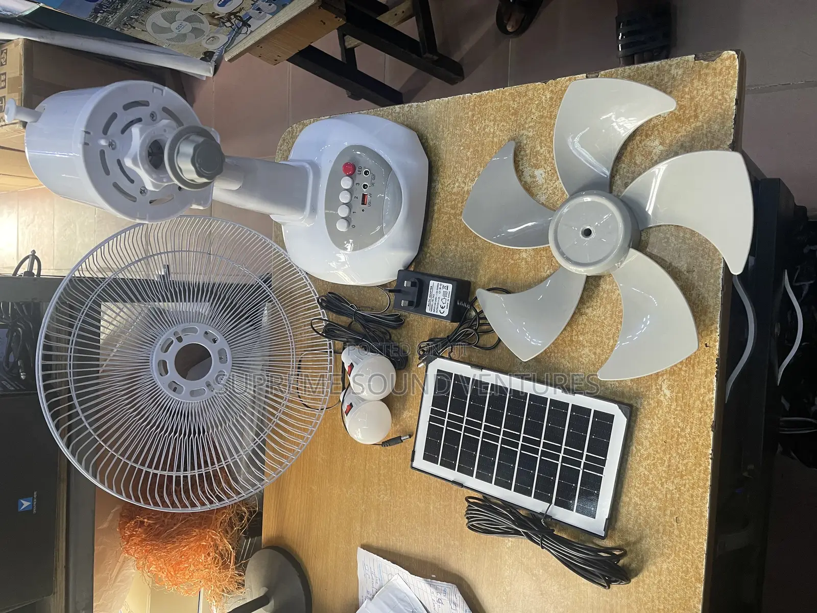 Solar Table Rechargeable Fan