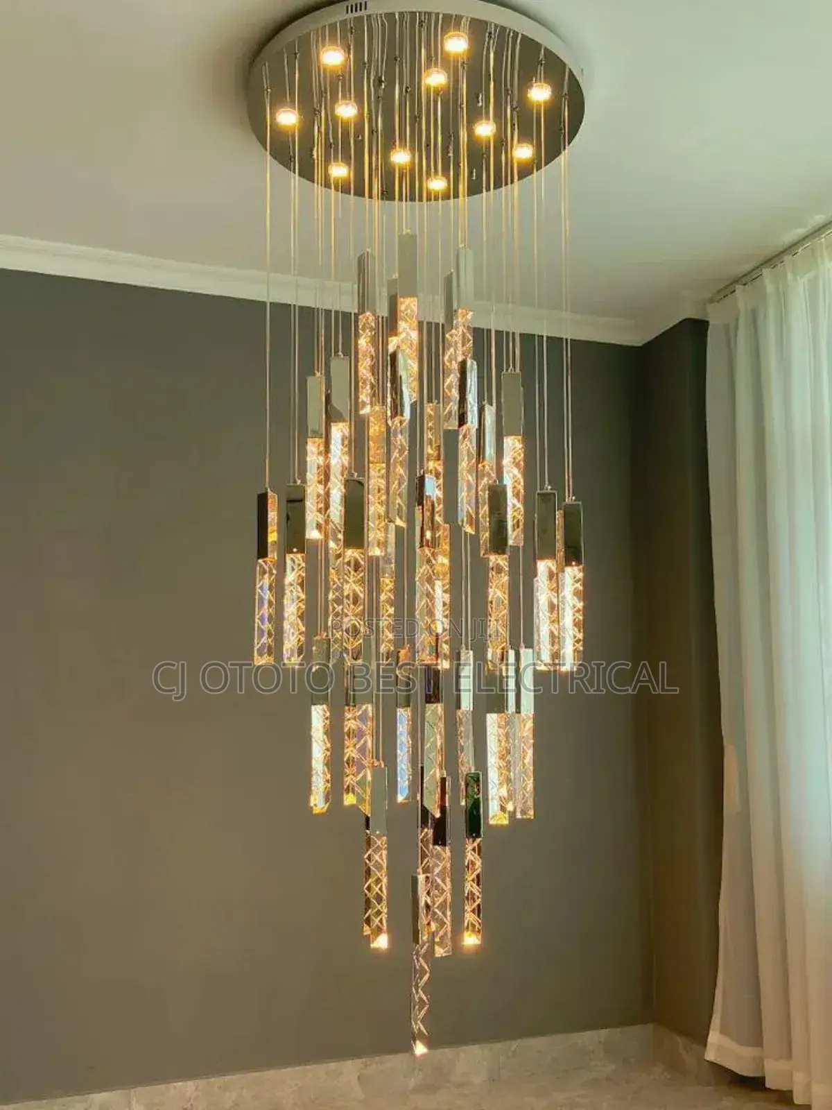 Full Crystal Rope Adjustable Light