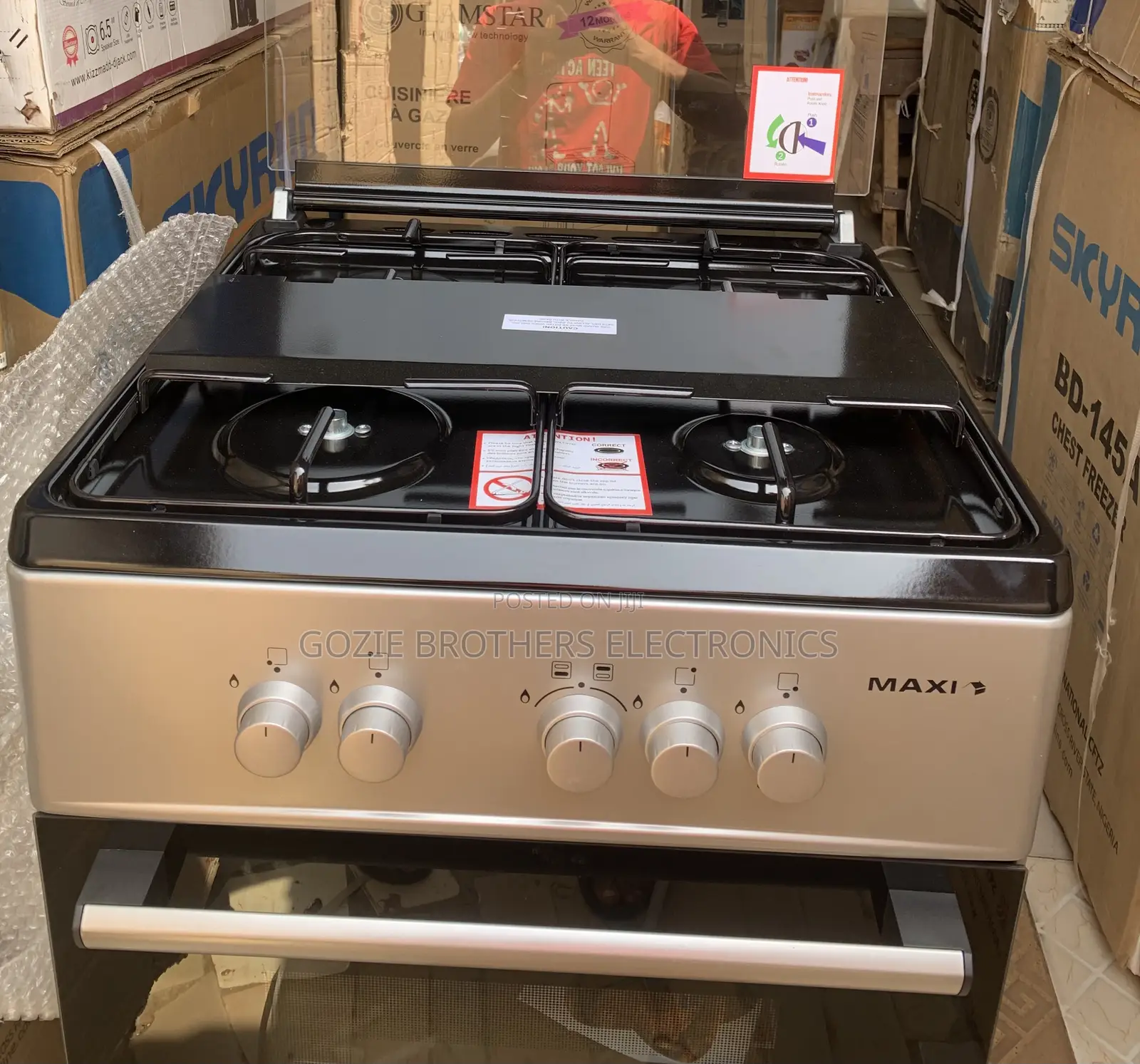 Maxi 4 Gas Burners With Oven Automatic Ignition 60 Liters