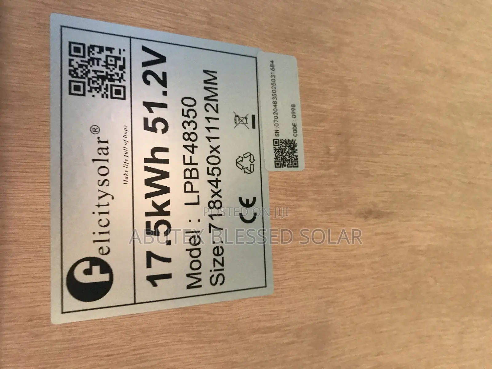 17.5kwh 51.2v Felicity Lithium Ion Battery
