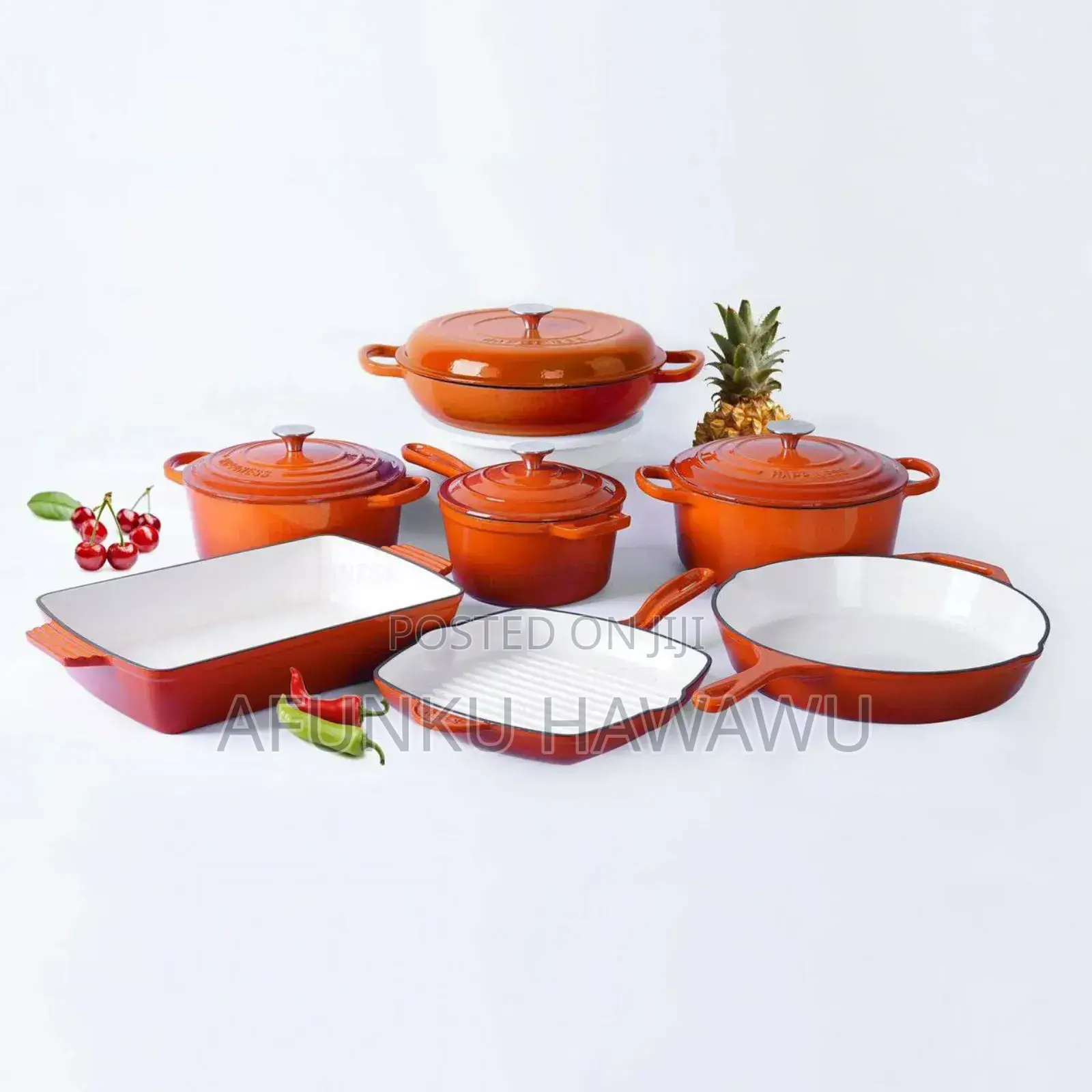 11pcs Cast Iron Pot. Available in Colors Seen