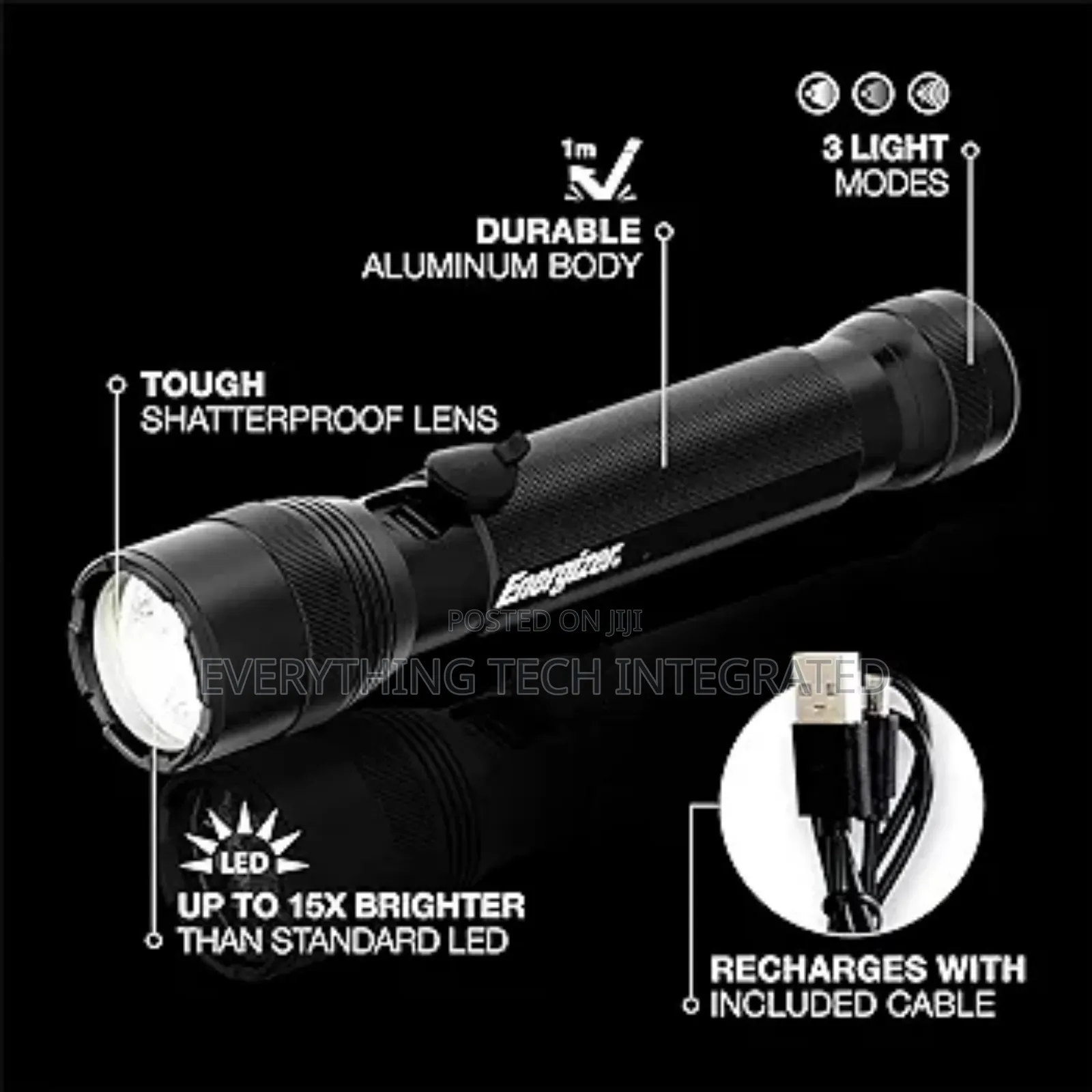Energizer Tacr-1000 Led Tactical Flashlight, Bright