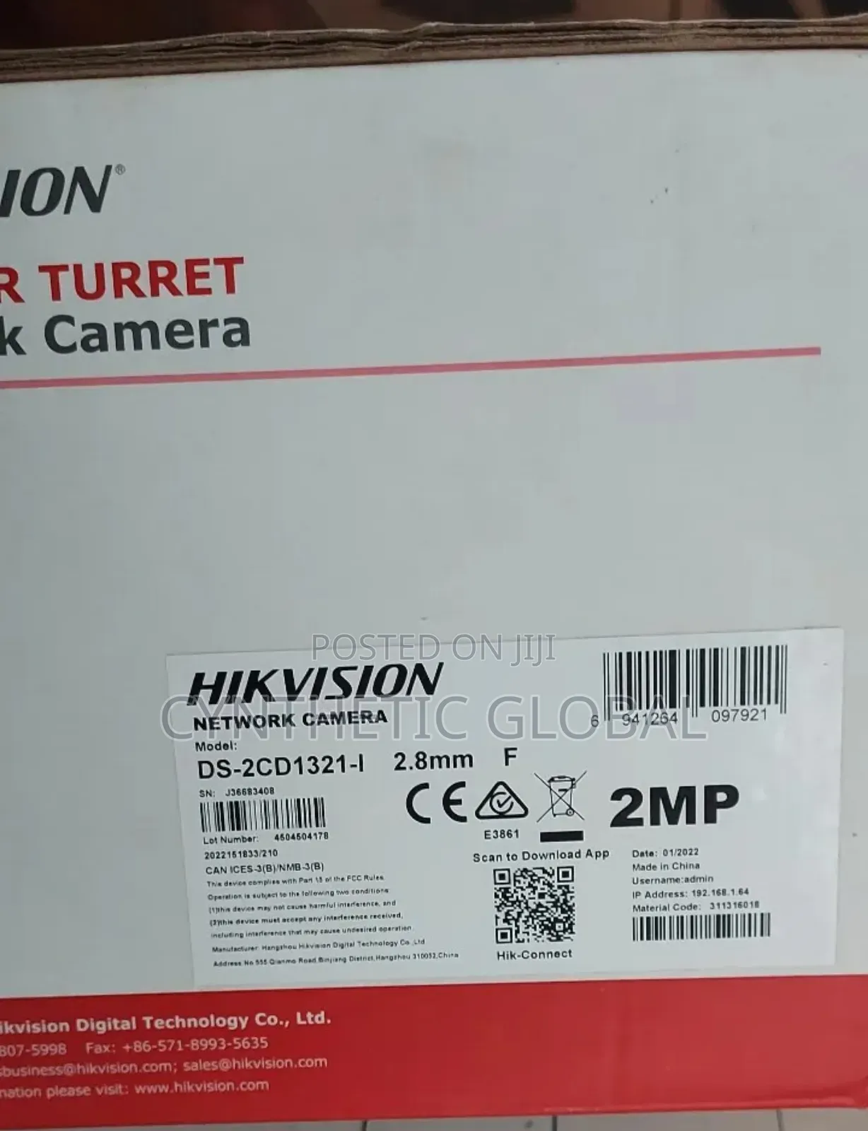 Ds_2cd1321_i Hikvision 2mp Ip Turret Indoor Camera