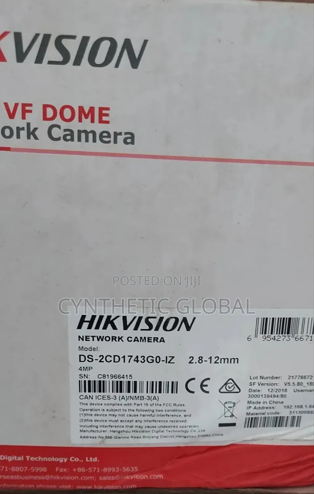 Ds_2cd1743go_i(Z) Hikvision 4mp Varifocal Ip Dome Camera