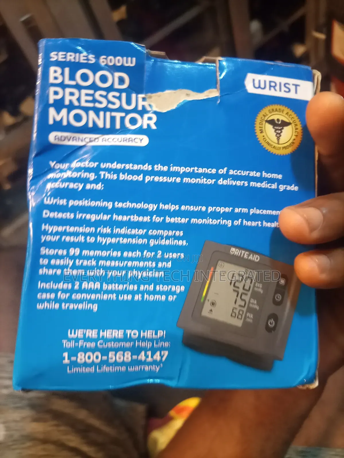 Rite Aid Series 600w Wrist Blood Pressure Monitor Advanced