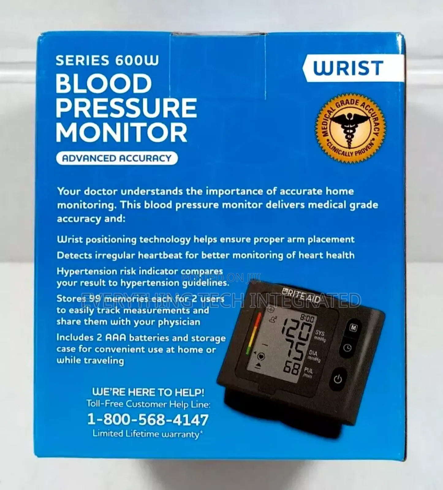 Rite Aid Series 600w Wrist Blood Pressure Monitor Advanced