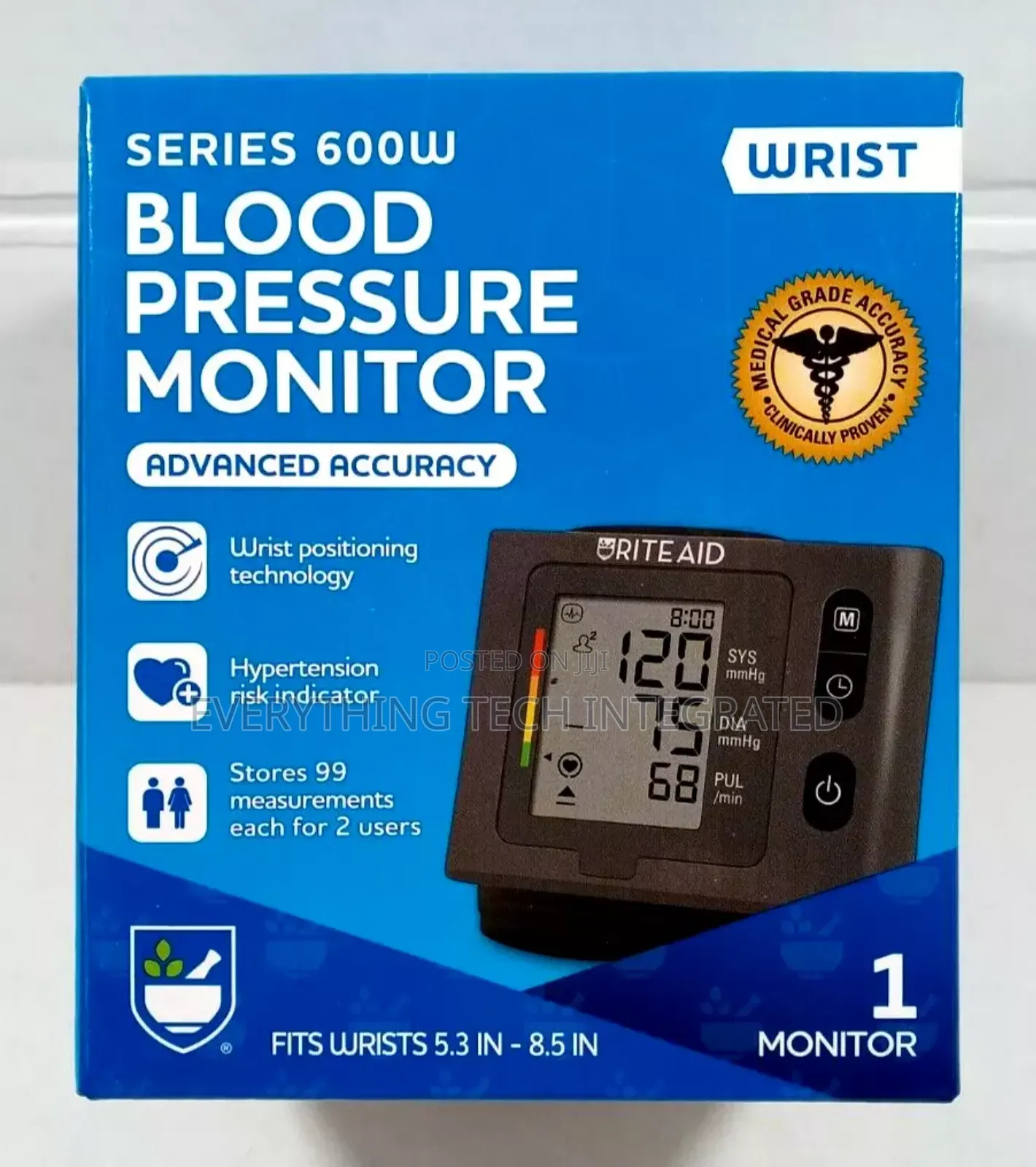 Rite Aid Series 600w Wrist Blood Pressure Monitor Advanced