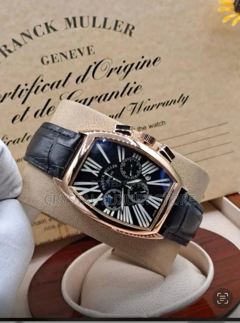Franck Muller Quality Men Genuine Leather Wristwatch