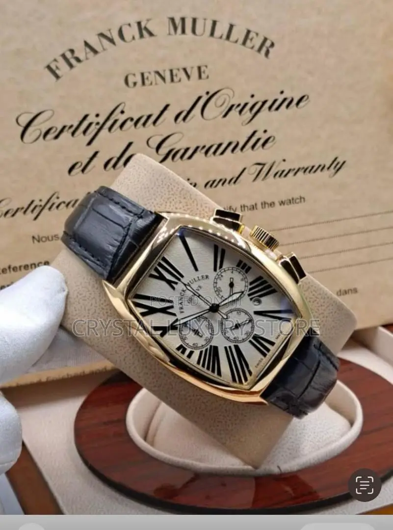 Franck Muller Quality Men Genuine Leather Wristwatch