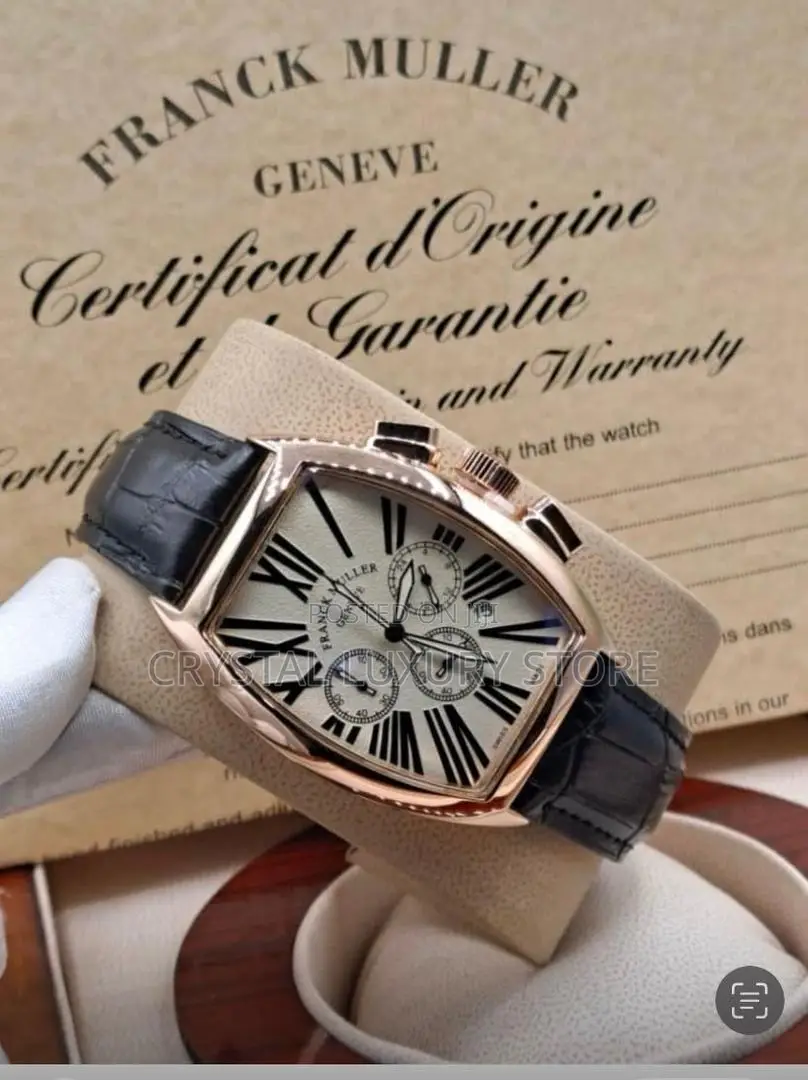 Franck Muller Quality Men Genuine Leather Wristwatch