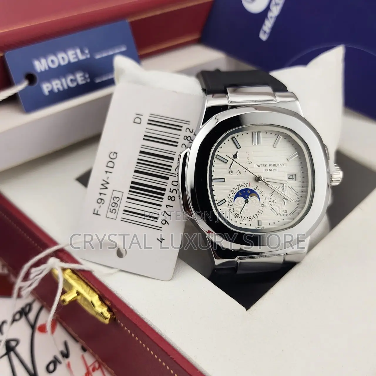 Patek Philippe Quality Men Genuine Leather Wristwatch
