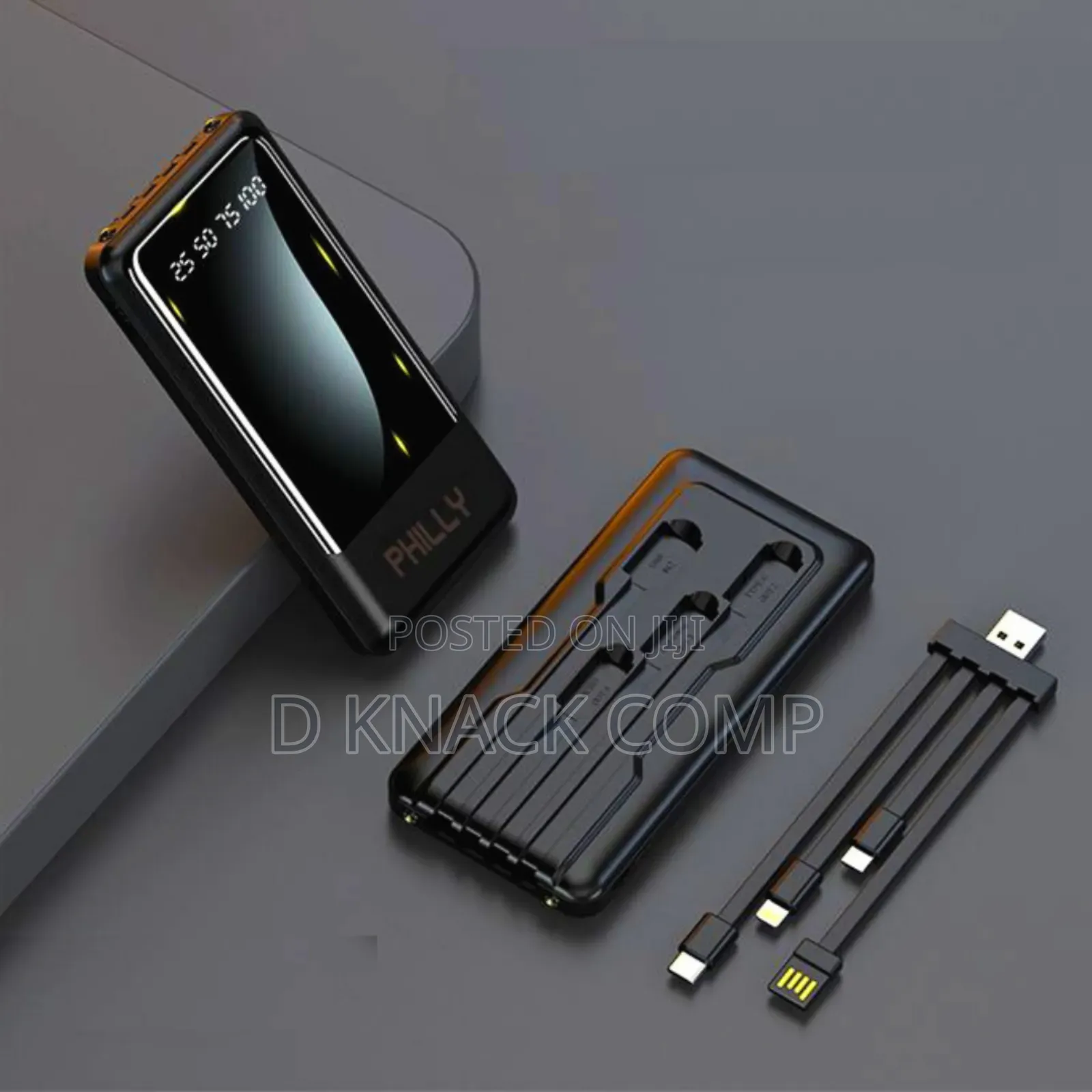 Philly 10000mah Power Banks With 4 Different Charging Cables