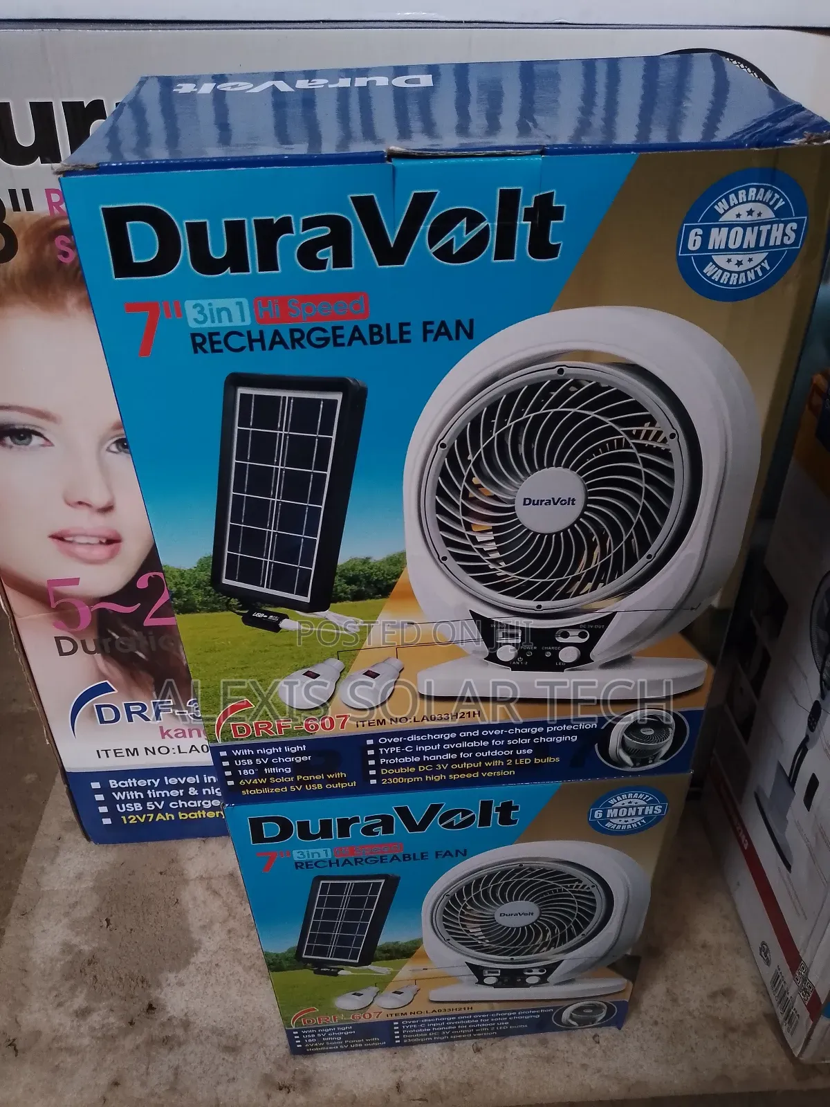7inches Duravolts Rechargeable Fan