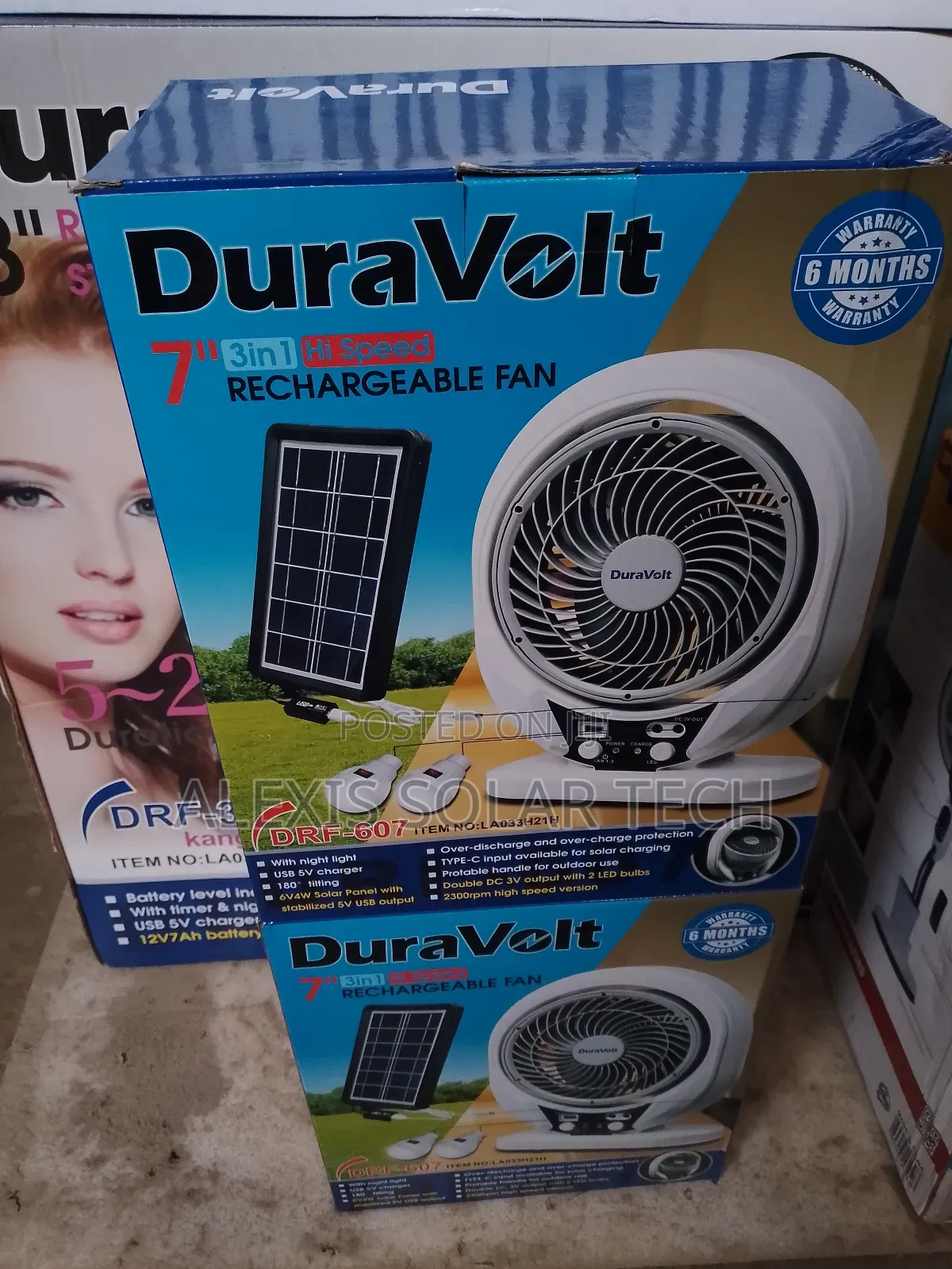 7inches Duravolts Rechargeable Fan
