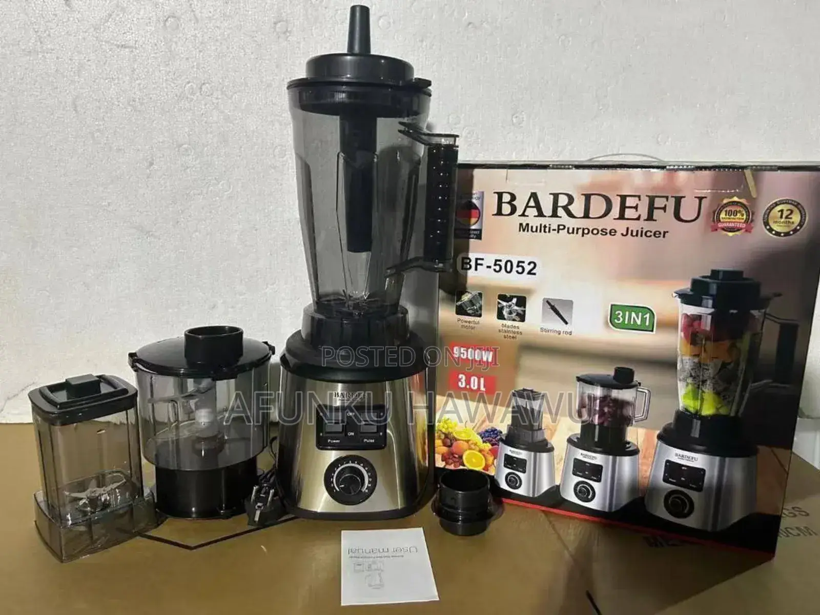 8 In1 Bardefu Blender (5052) 9500watt, 3litres , 8blades