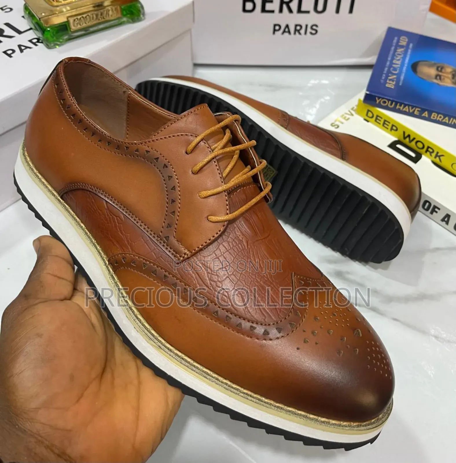 Men's Berluti Matte Leather Lace Up Single Sole Shoe