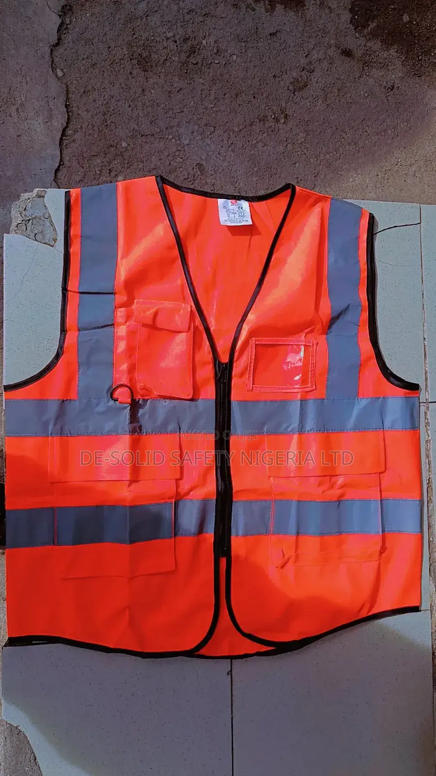 Reflective Safety Jacket With Zipper
