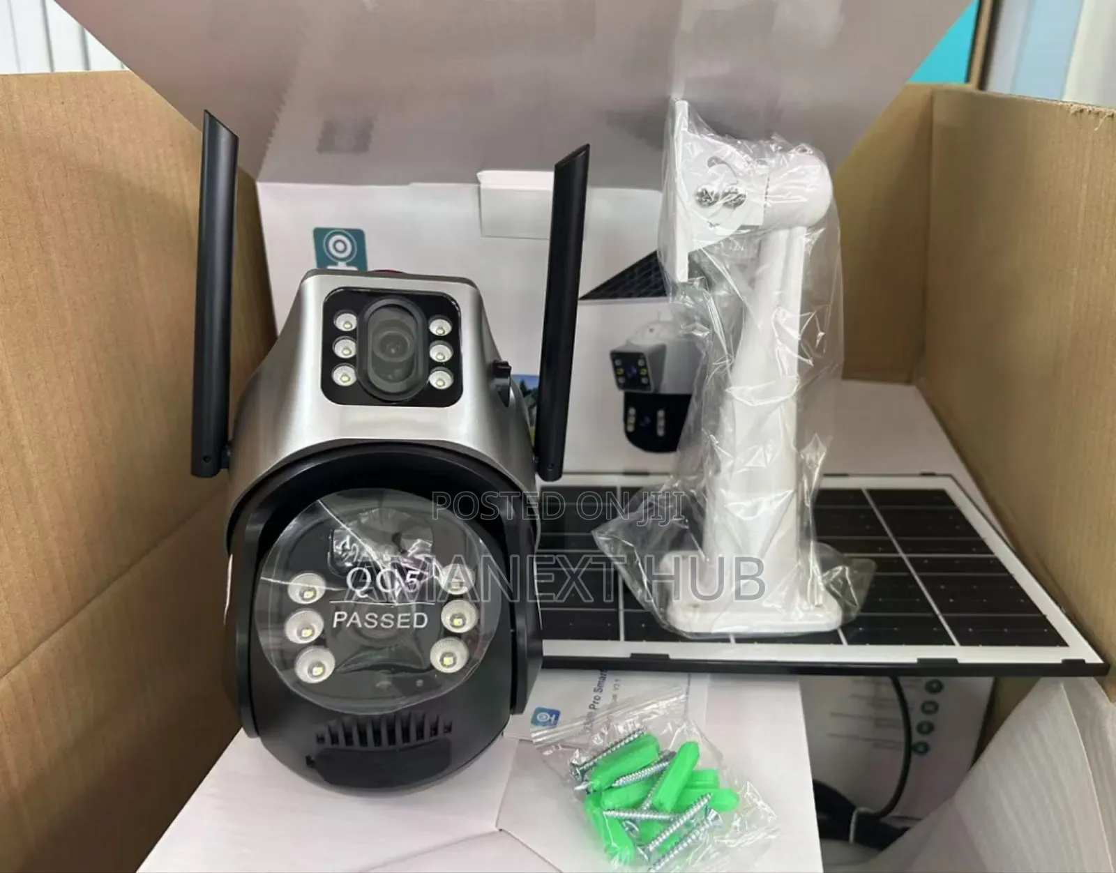 Dual Lens Solar CCTV Camera With 128gig Memory Card