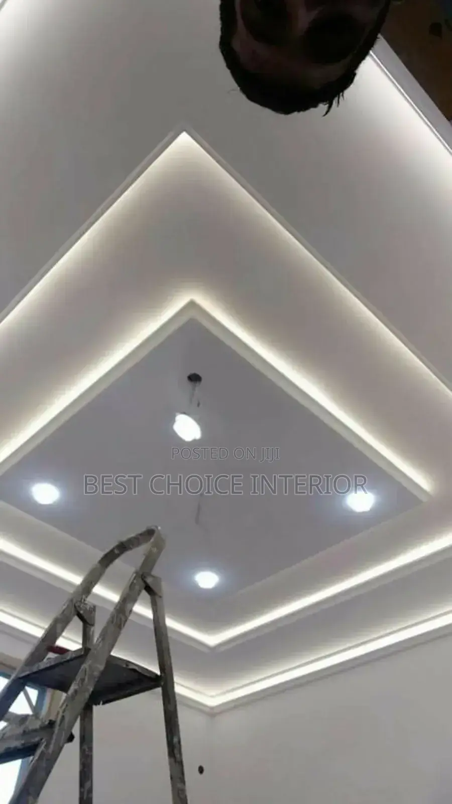 Finished Pop Ceiling With Lighting