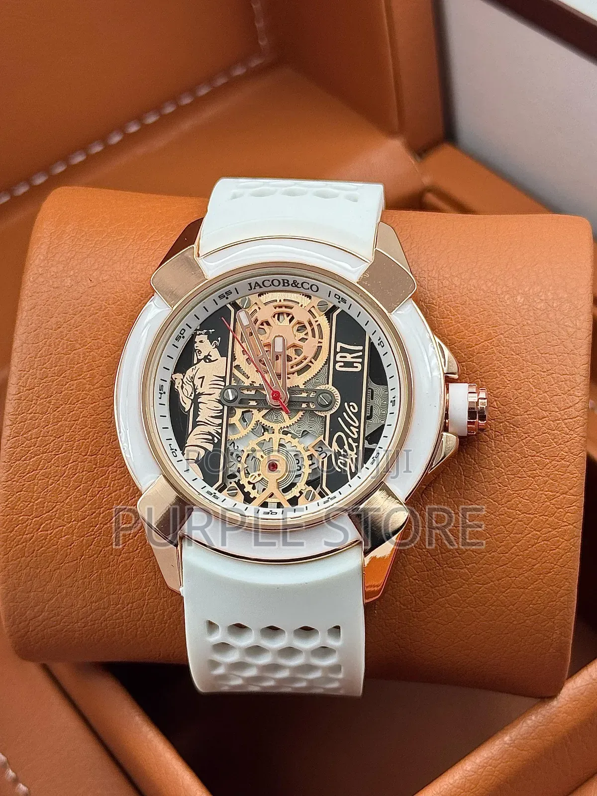 Jacob Co Quality Rubber Strap Watch, Swipe for Colours