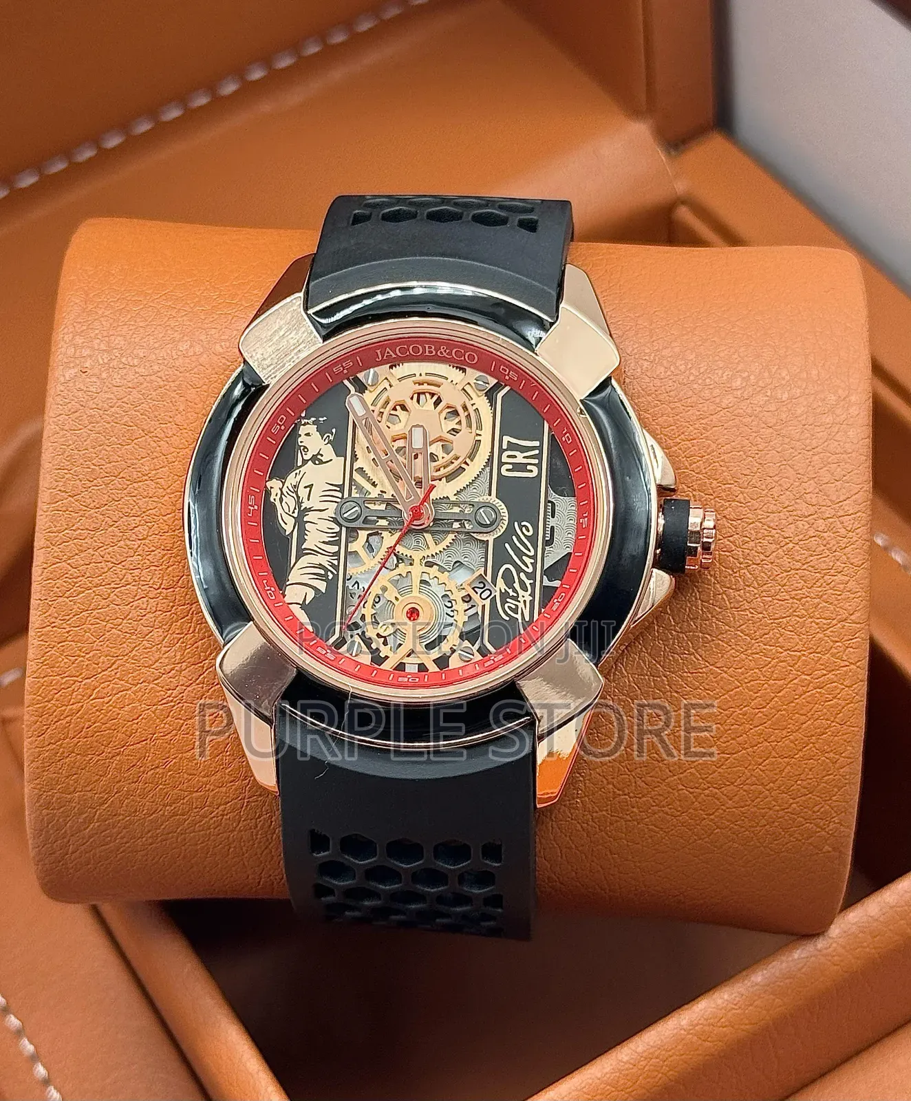 Jacob Co Quality Rubber Strap Watch, Swipe for Colours