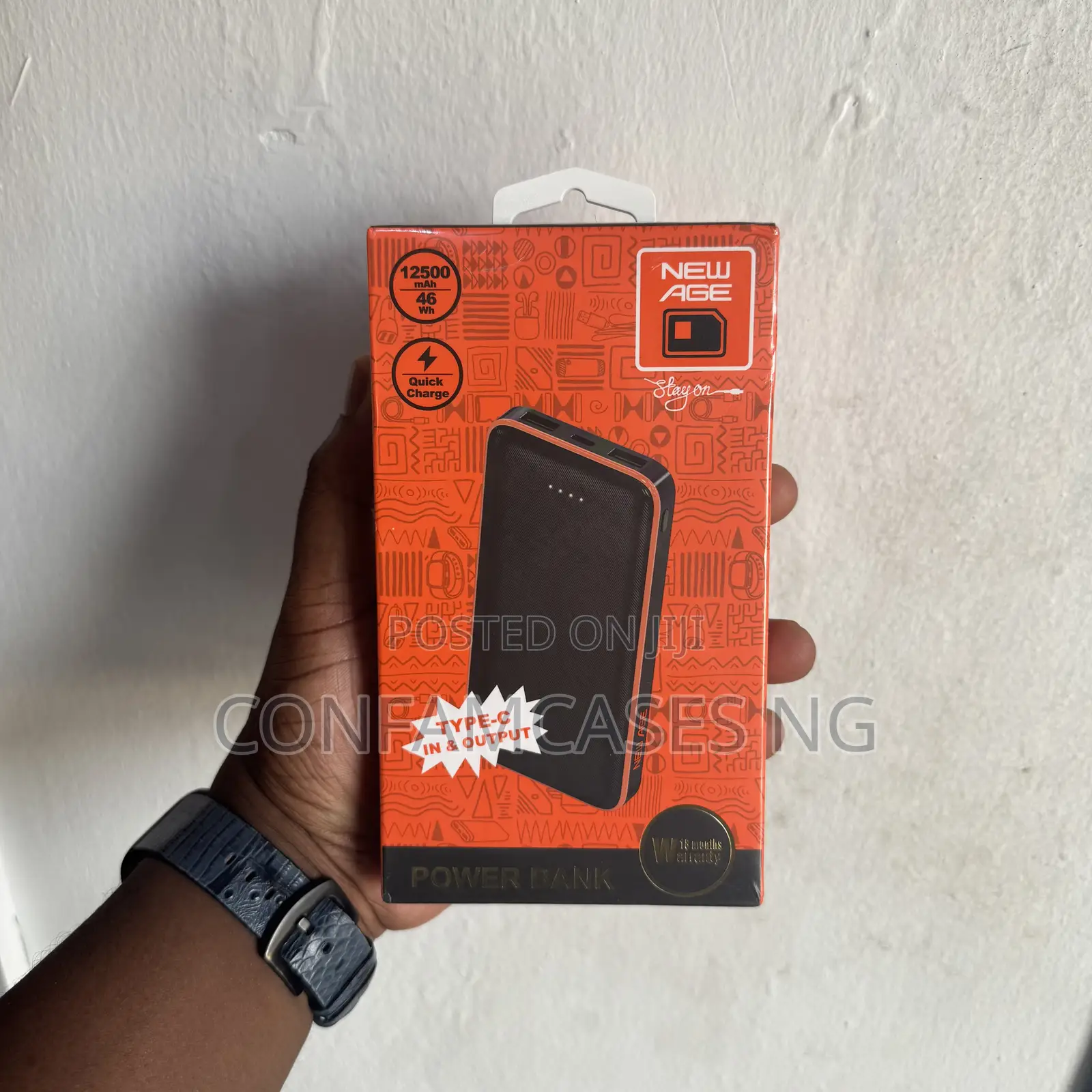 New Age 12500mah Supports Type C in and Out Power Bank