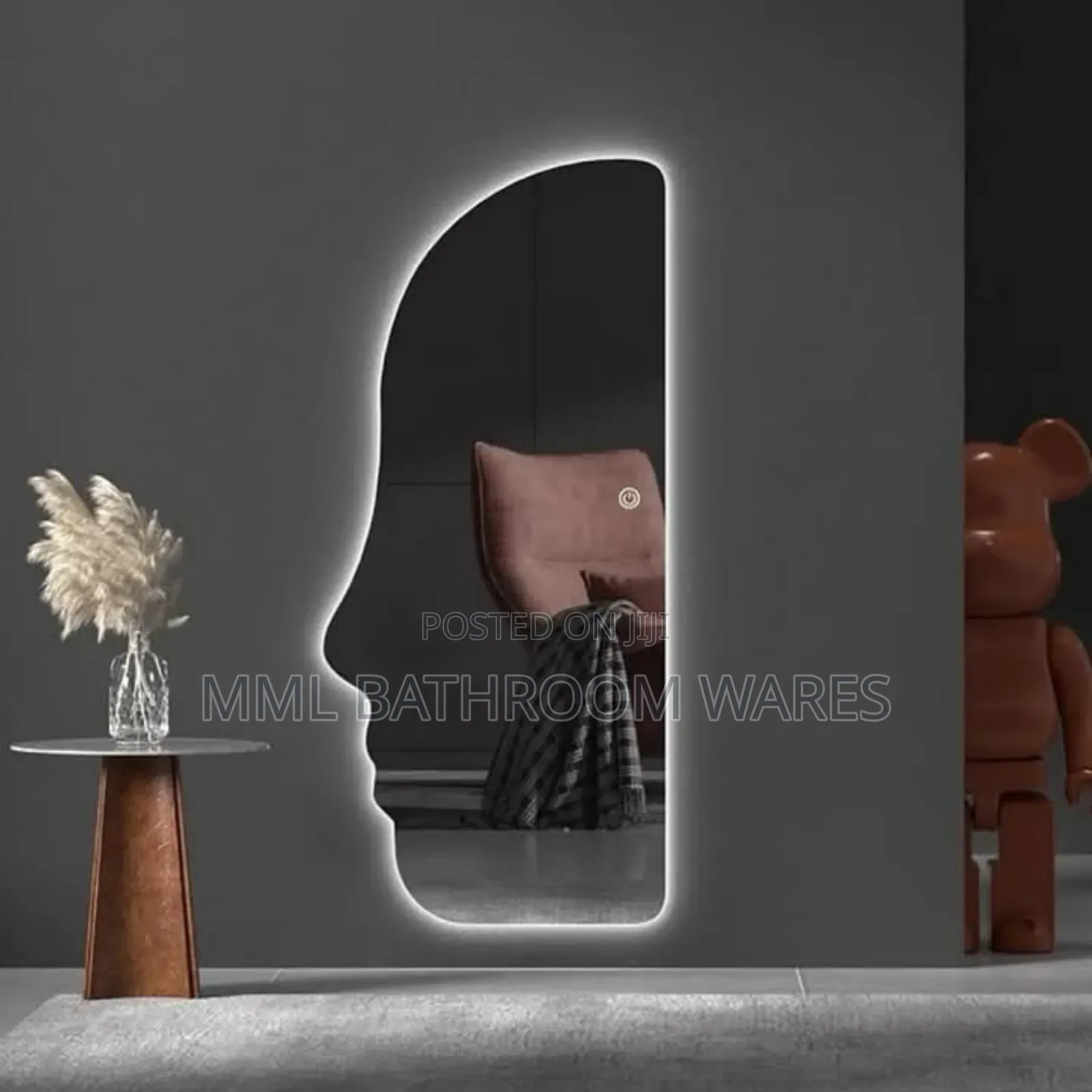 Human Face Design Led Mirrors With Three Color Options