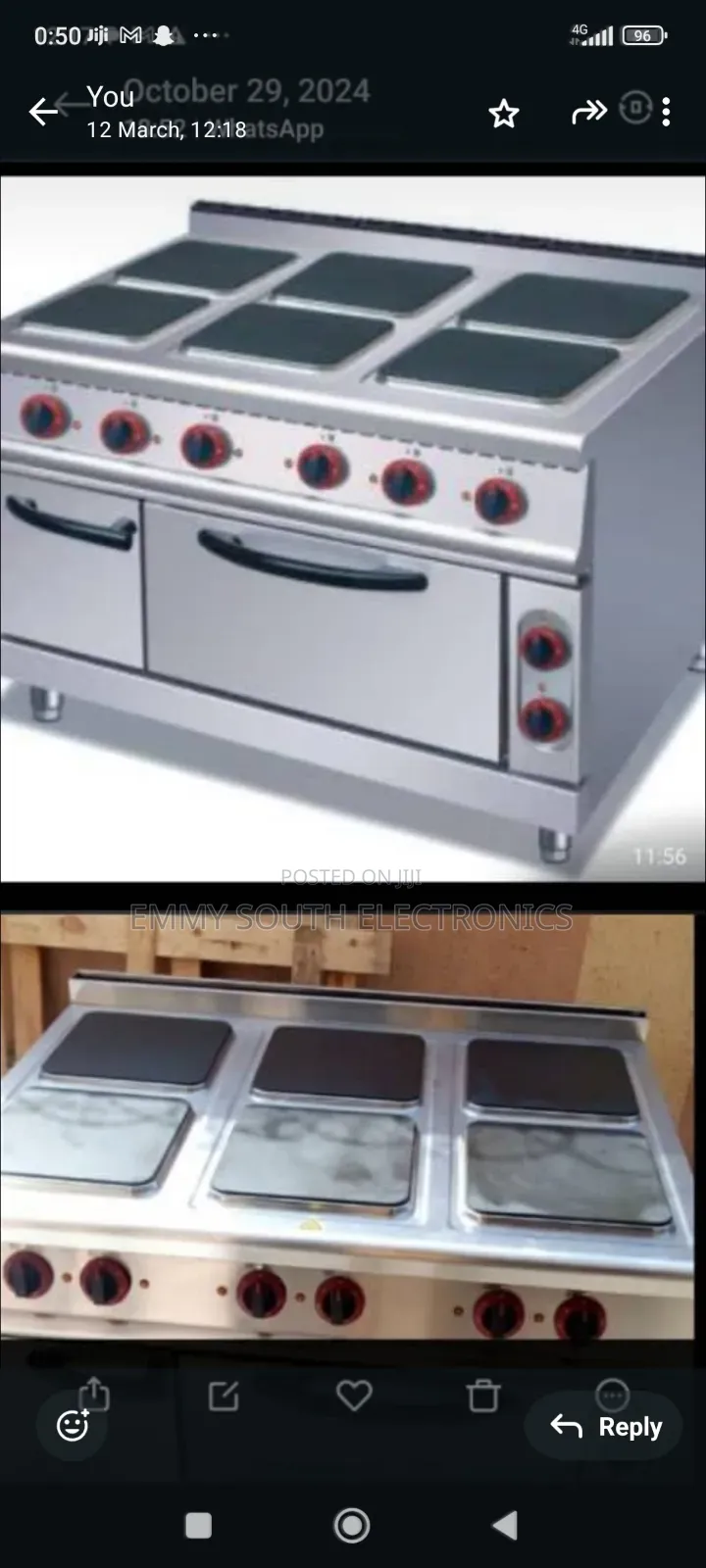 Jovanny Industrial All Electric Gas Cooker 6 Burner