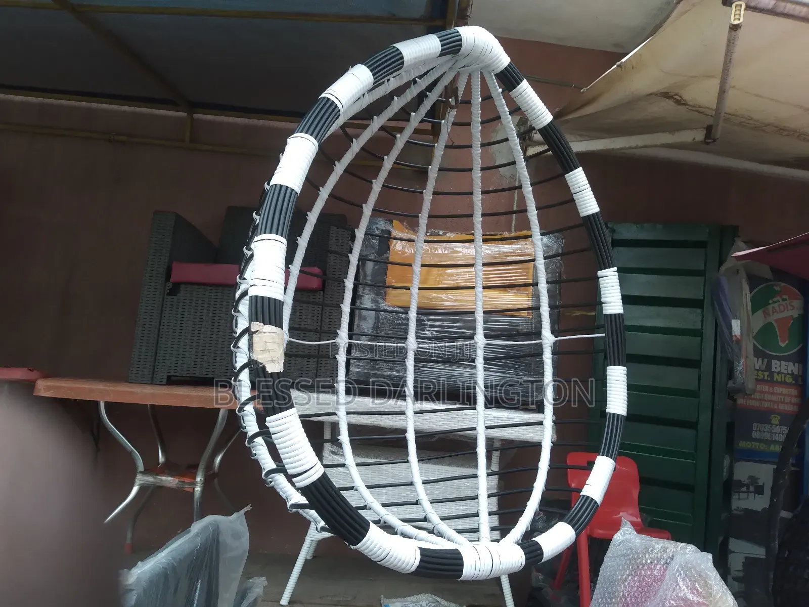 Black and White Swing Chair