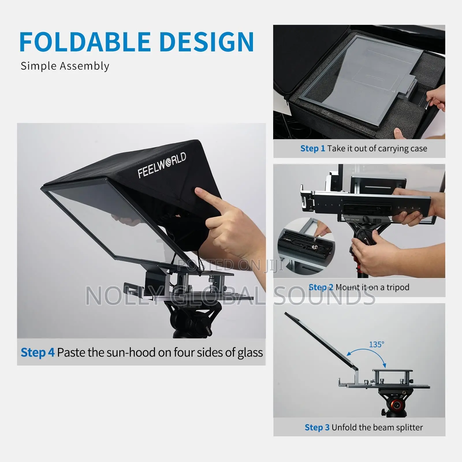 Feelworld Tp16 16inch Folding Teleprompter 4 Stream Speech