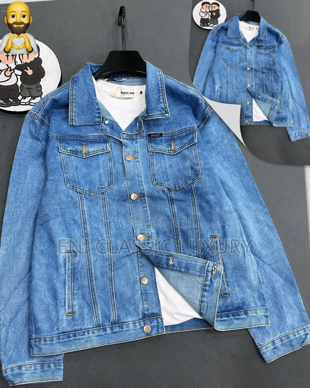 New Expensive Luxury Men's Cargo Jeans Jacket Shirts