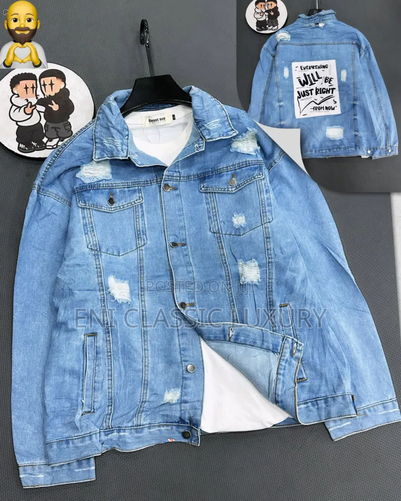 New Expensive Luxury Men's Cargo Jeans Jacket Shirts