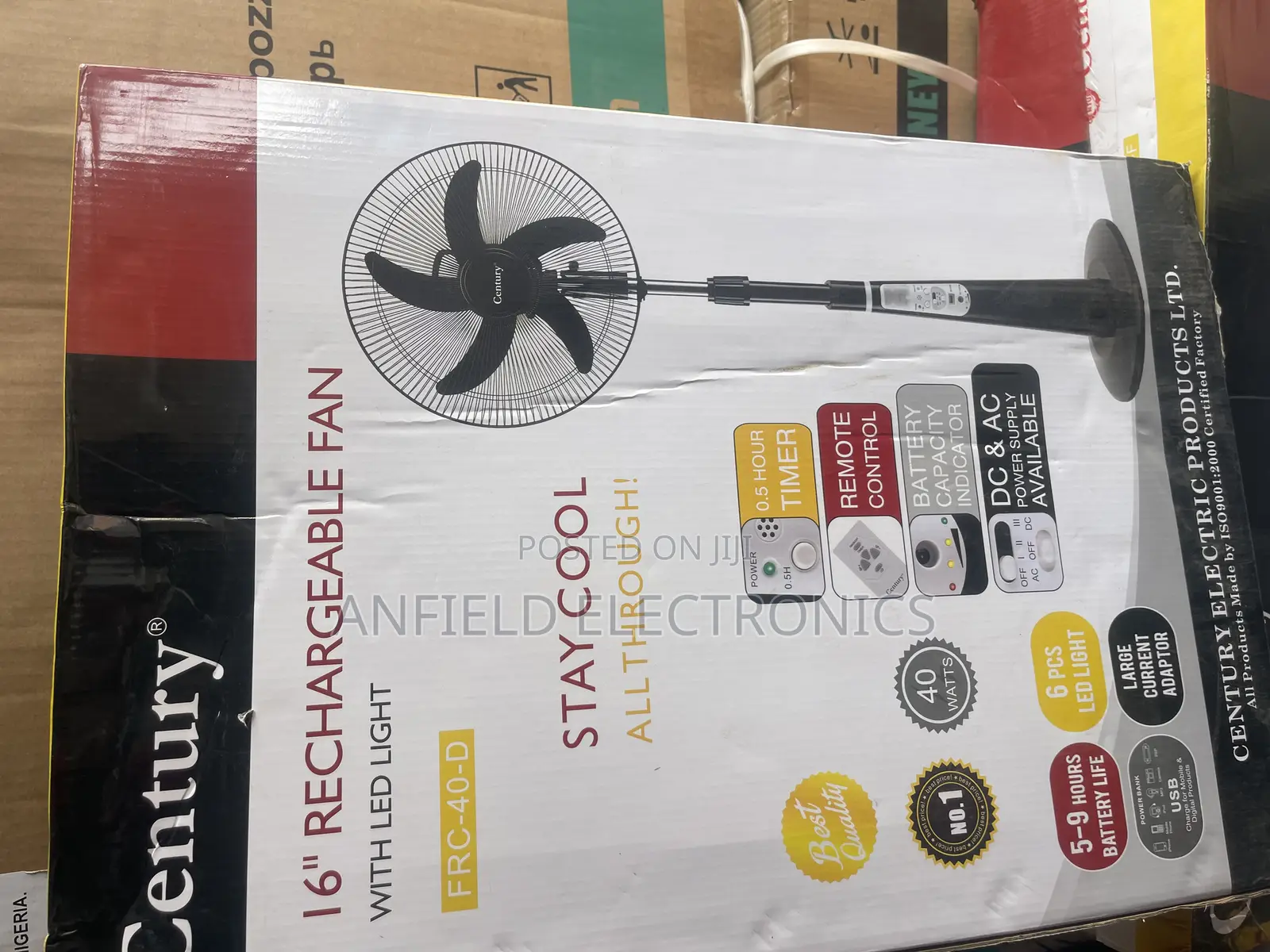 16 Inches Century Rechargeable Standing Fan