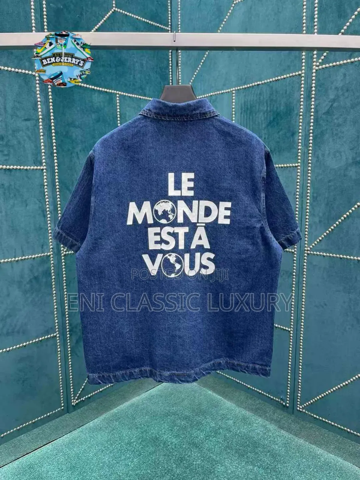 New Expensive Luxury Lv Signature Denim Short Sleeve Shirts