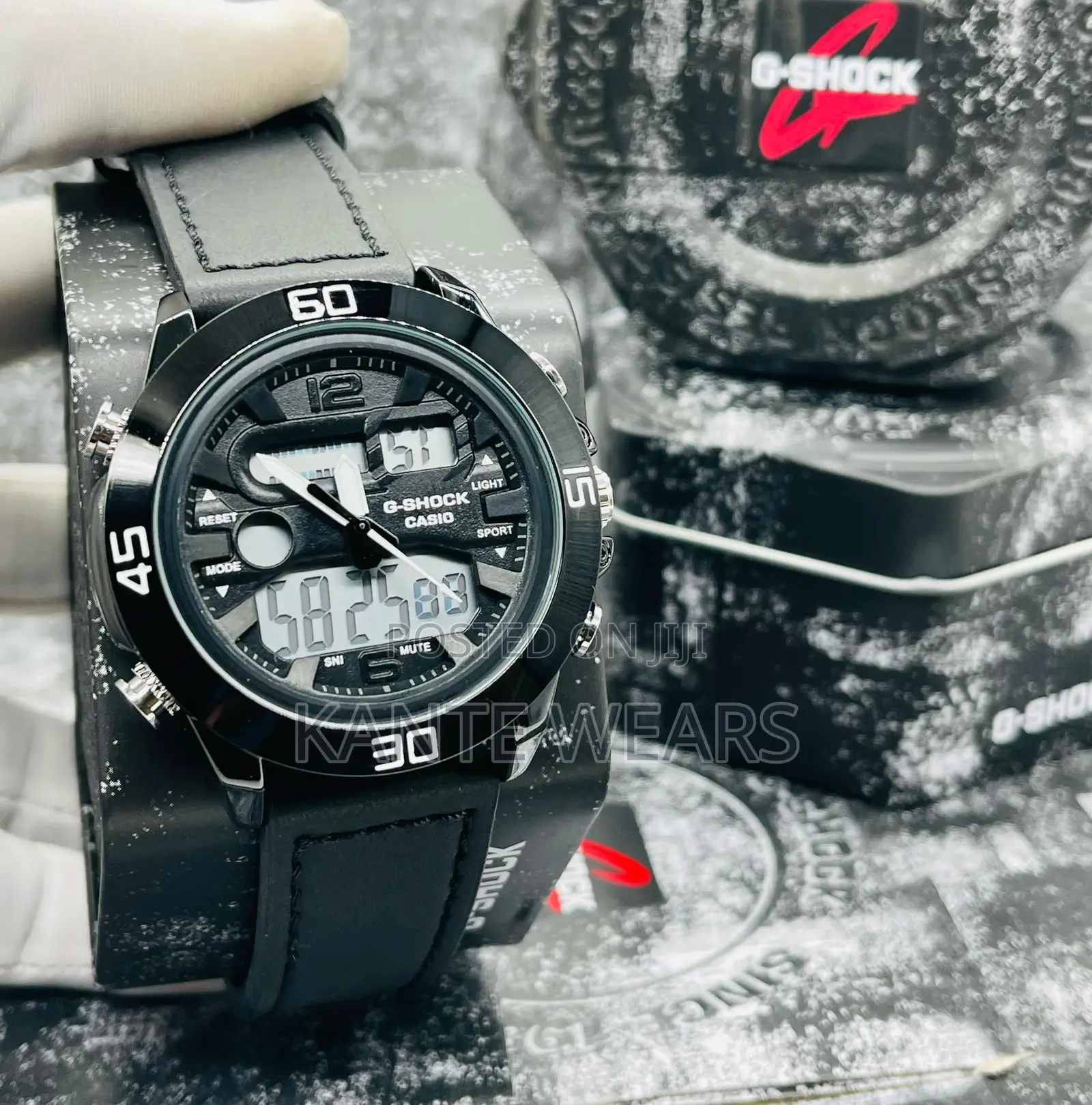 Leather Dual Time Gshock Wristwatch