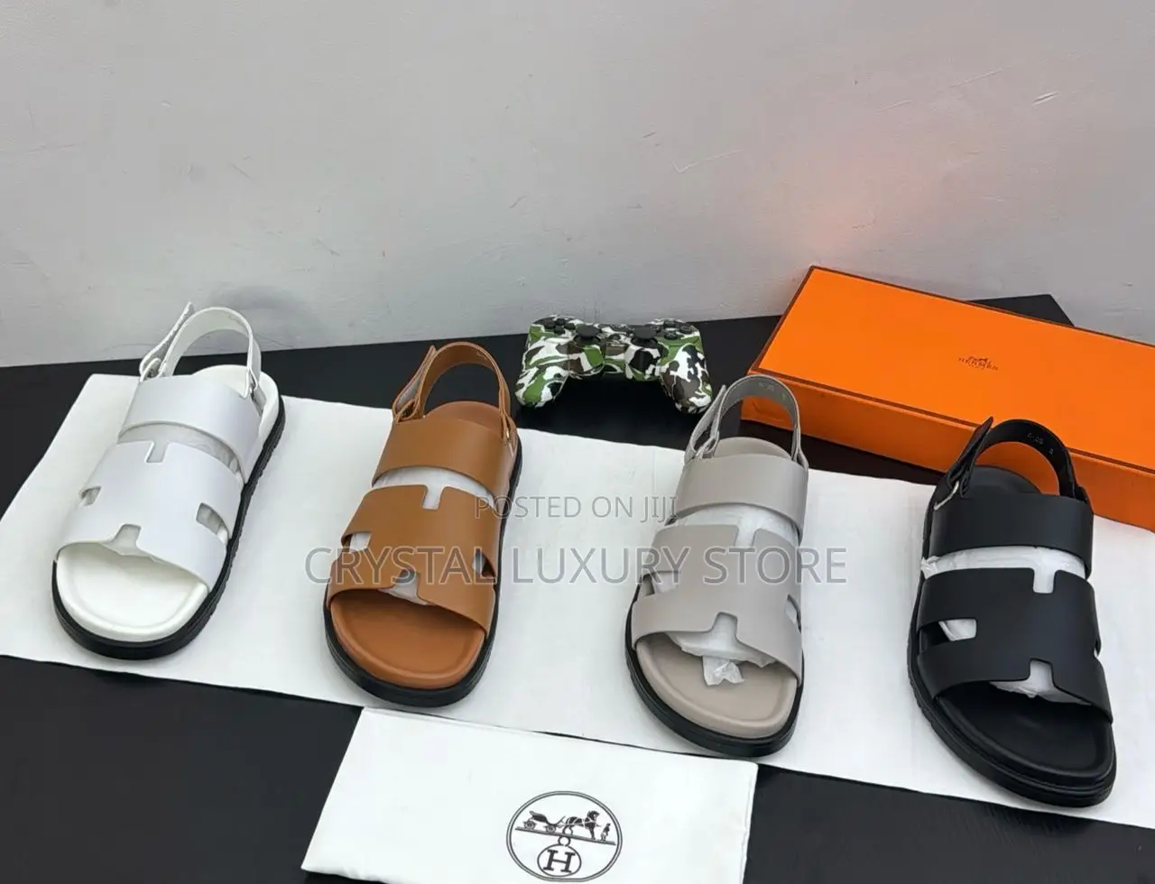 Hermes Quality Luxury Men Genuine Leather Sandals