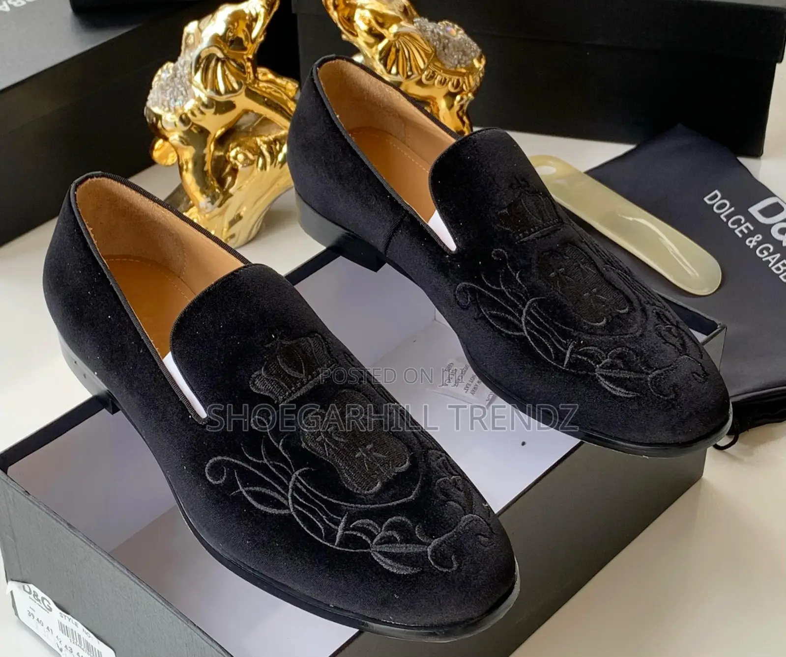 Dg Damask Suede Loafers Shoes in Big Sizes 40-50