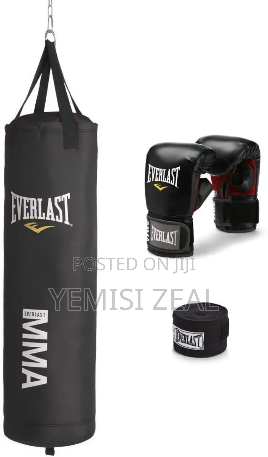 Boxing Bag, Wraps and Gloves