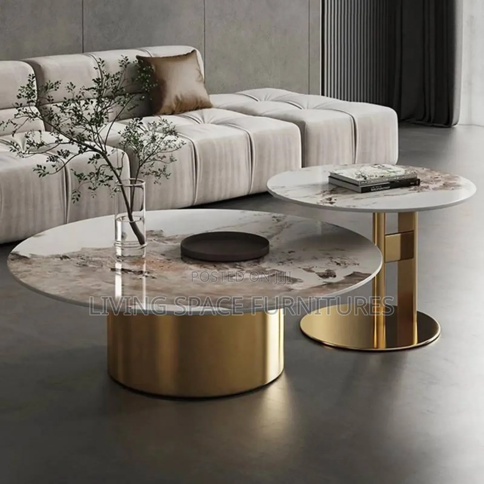 Luxury Marble Top Coffee Table Set (Centre Table)