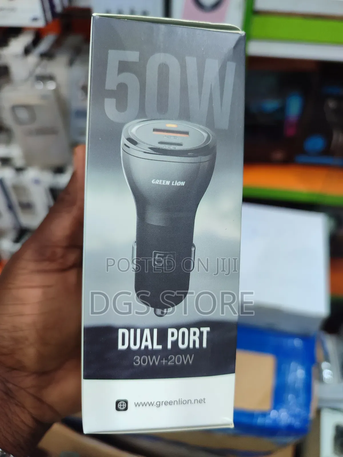 Green Lion Dual Port Car Charger 50w Max Qc 20w Pd 30woutput