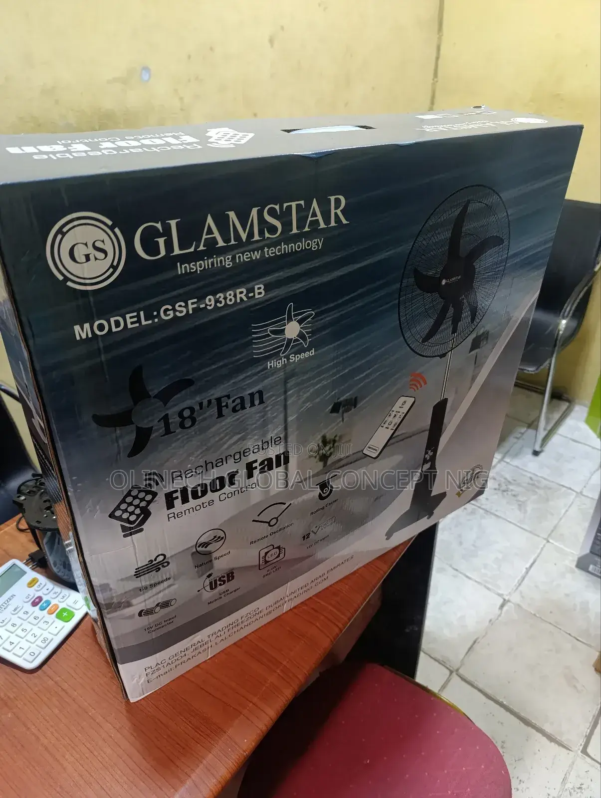 18 Inches Glemstar Rechargeable Fan