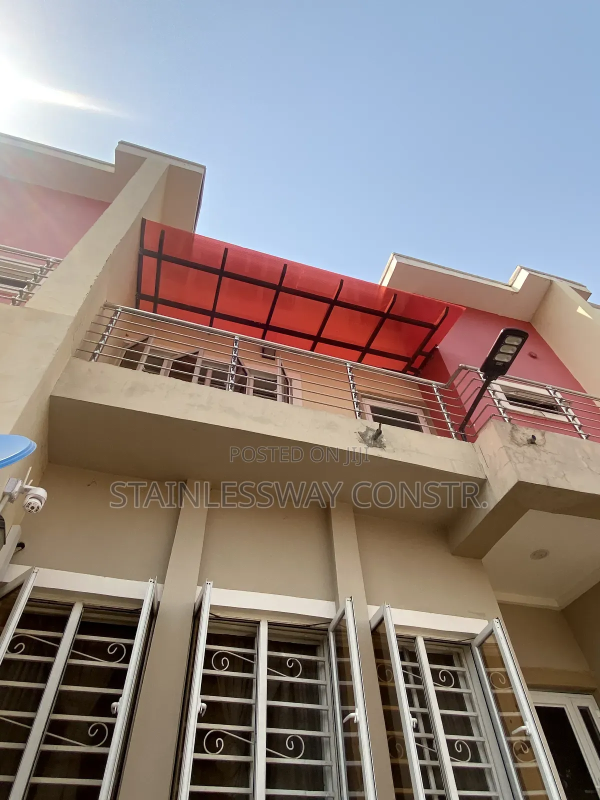 Skylight Red Balcony Sit-Out Pergola