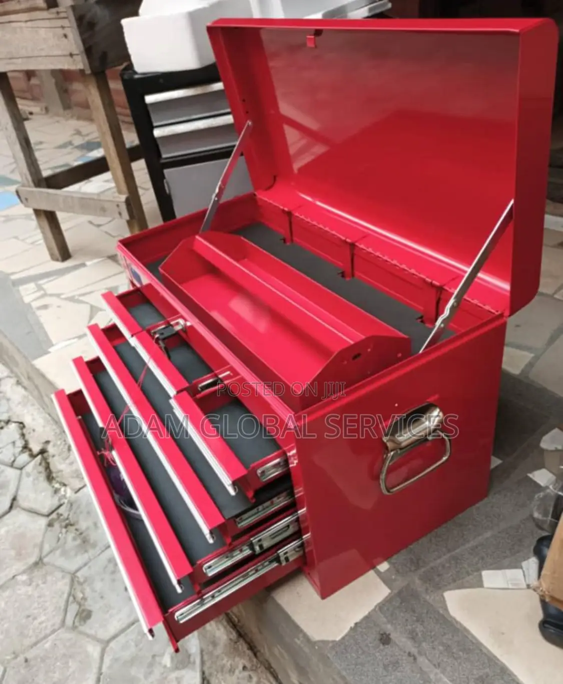 Four-Step Toolbox With Six Drawers