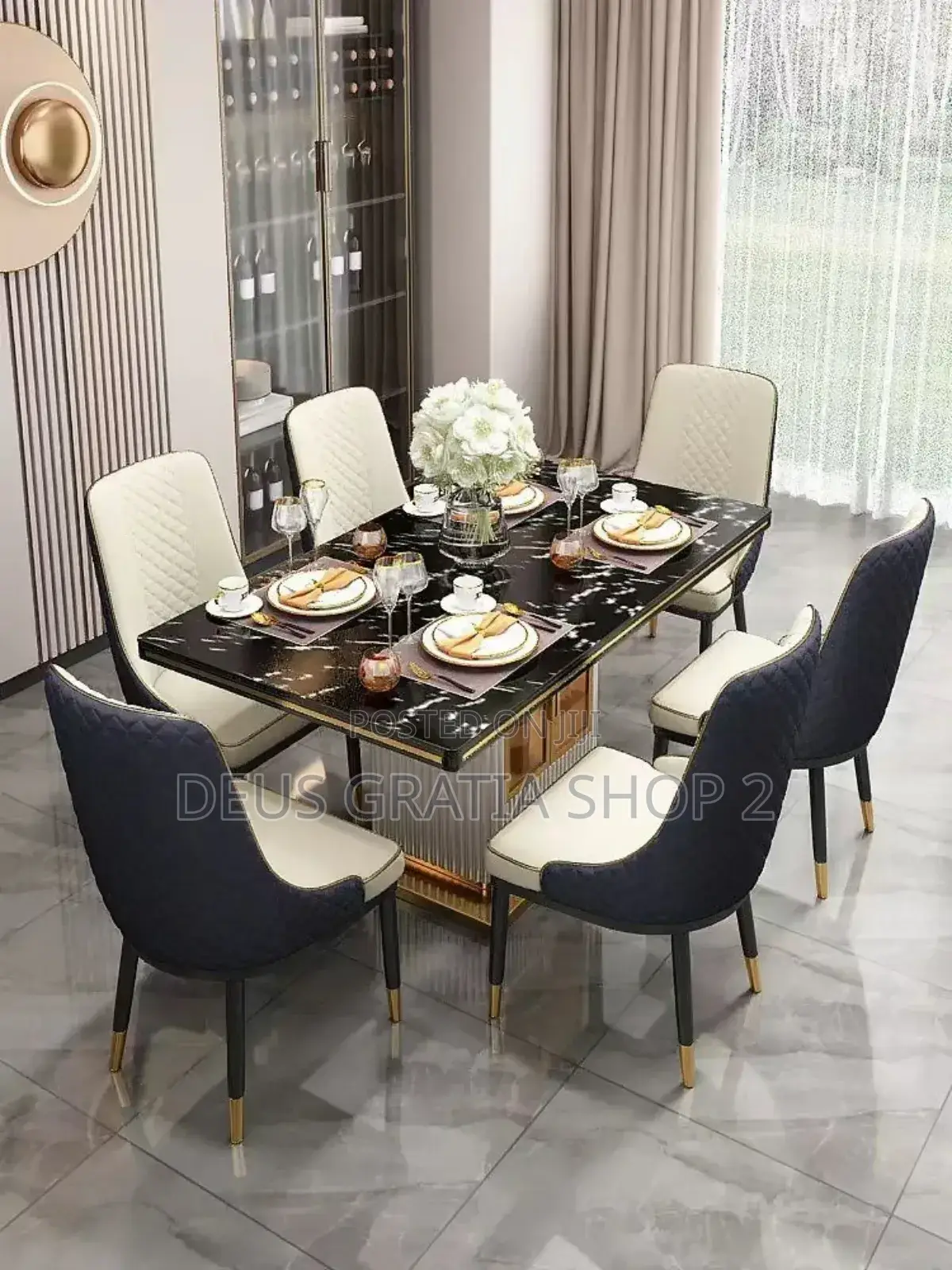 Luxury Dining Table Set for 6