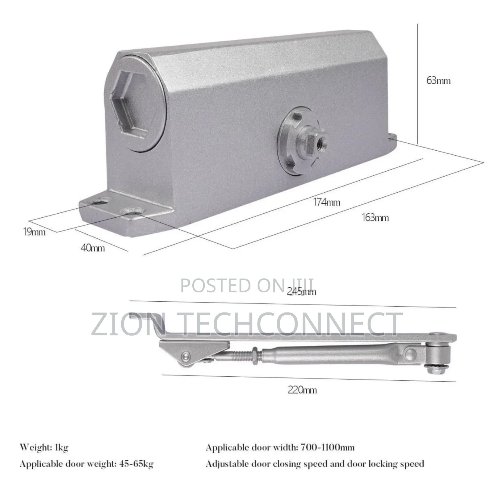 Automatic Door Closer Adjustable Closing Speed