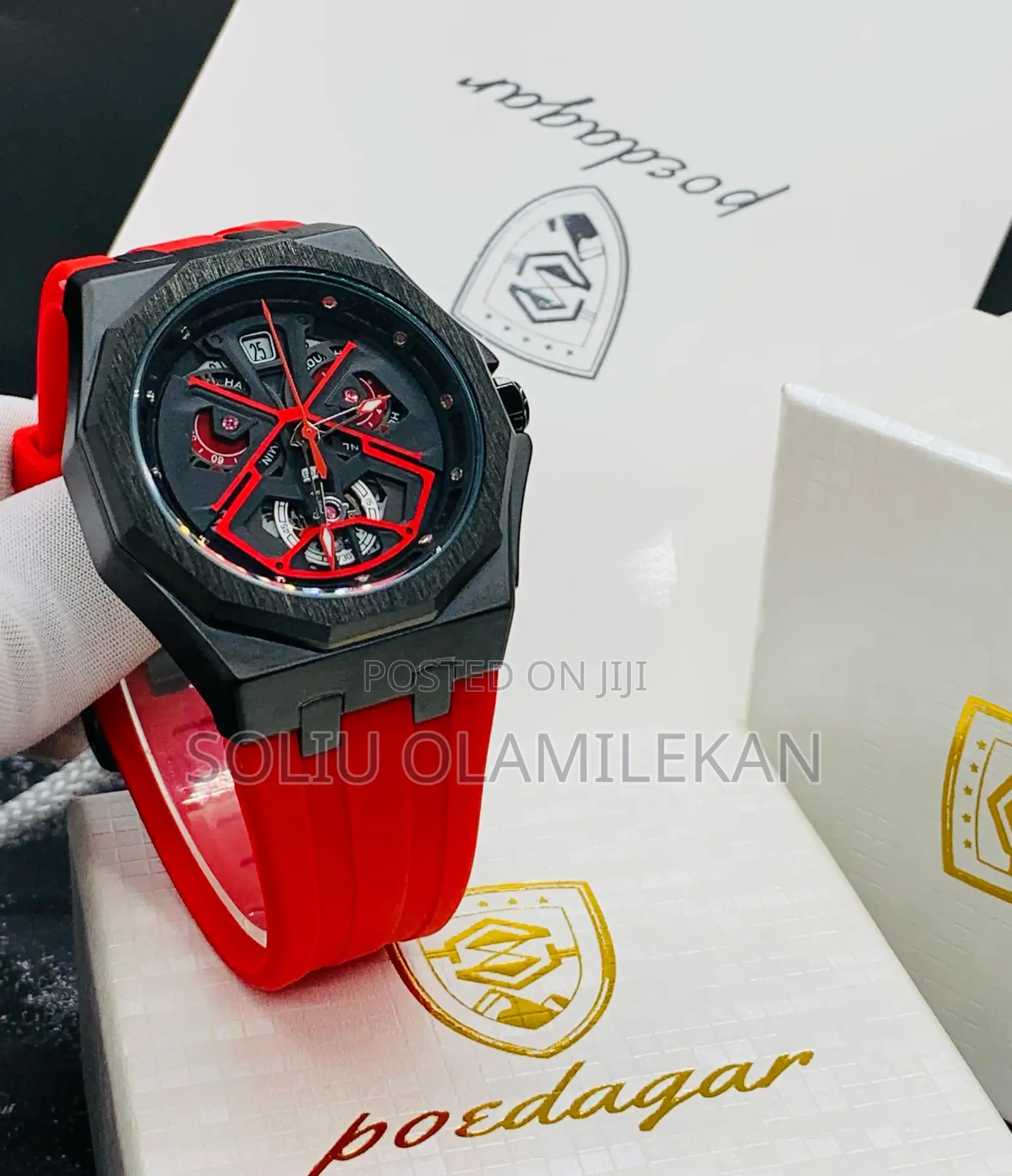 Poedegar Araneae Rubber Wristwatch