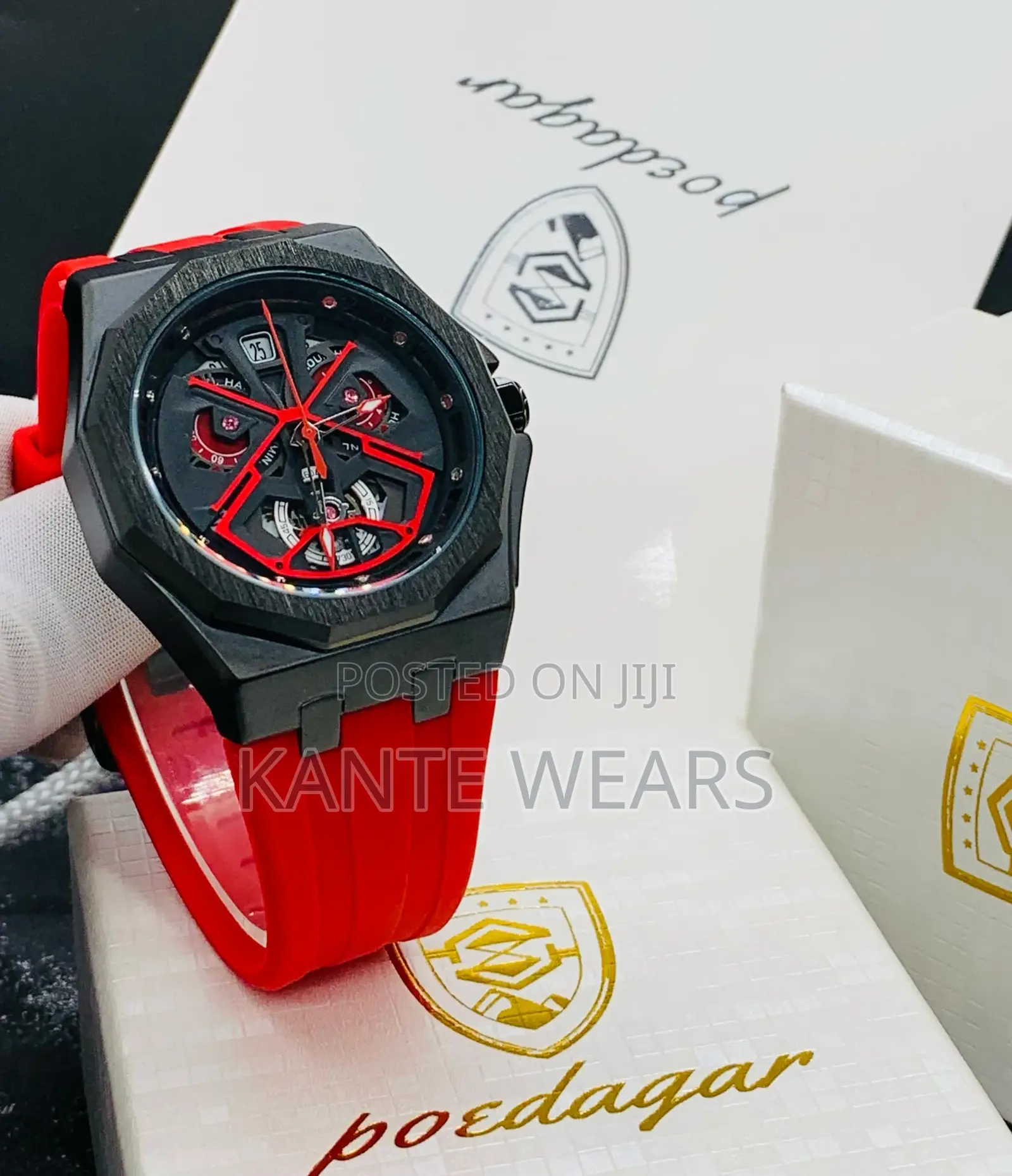 Poedegar Araneae Rubber Wristwatch