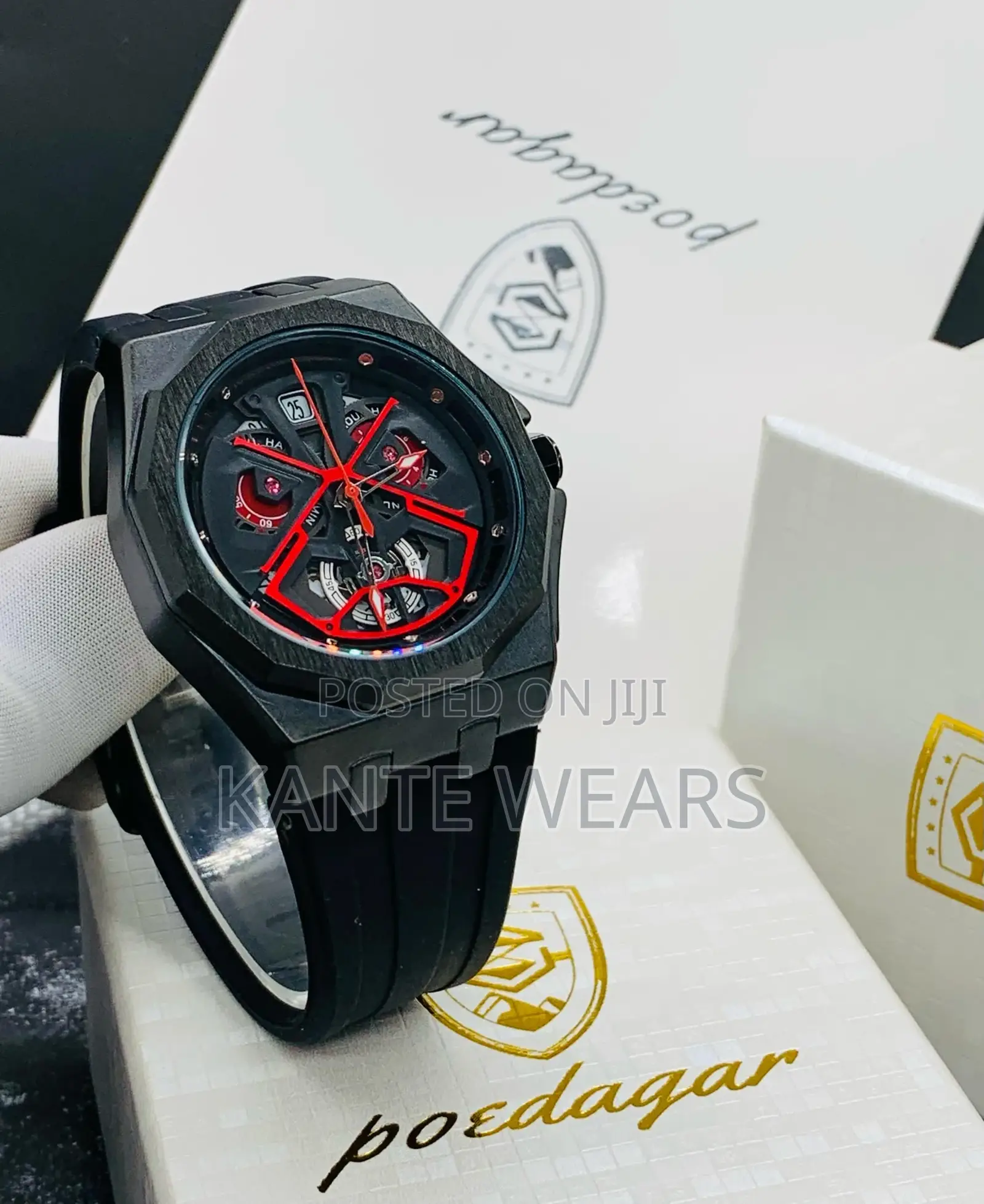 Poedegar Araneae Rubber Wristwatch