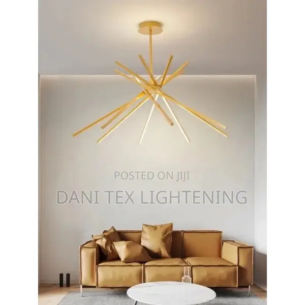 Nordic Black White Aluminum Long Led Pendant Light Living