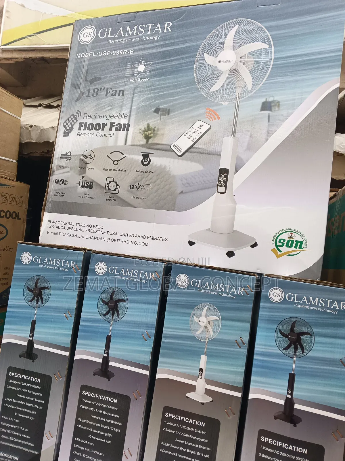18inches Glamour Rechargeable Fan